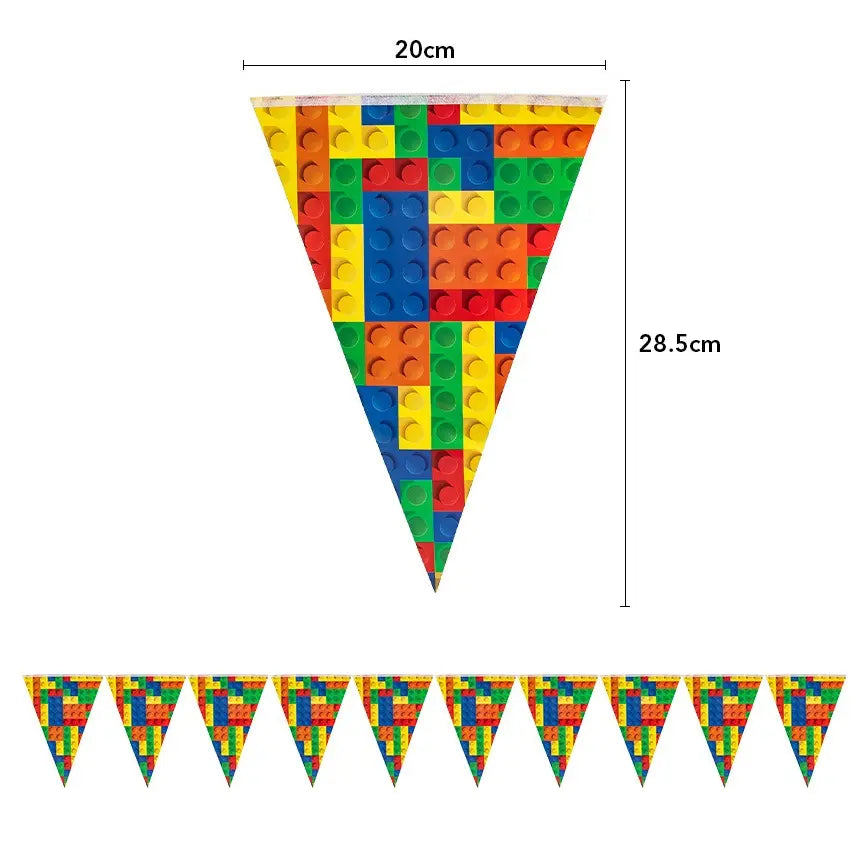 Building Blocks Bunting Flags 10pcs