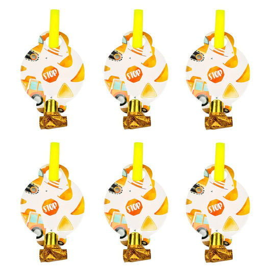 Construction Blowouts 6pcs Party Favours