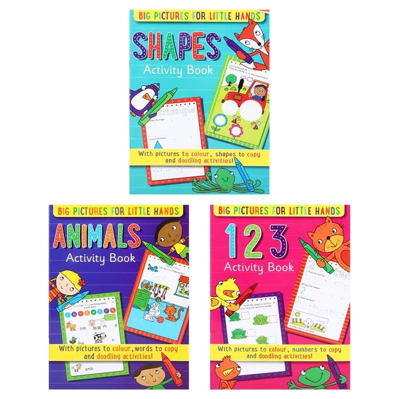 Activity Books 6pk 32 - Page Words Letters Opposites Animals Numbers Shapes - NextParty