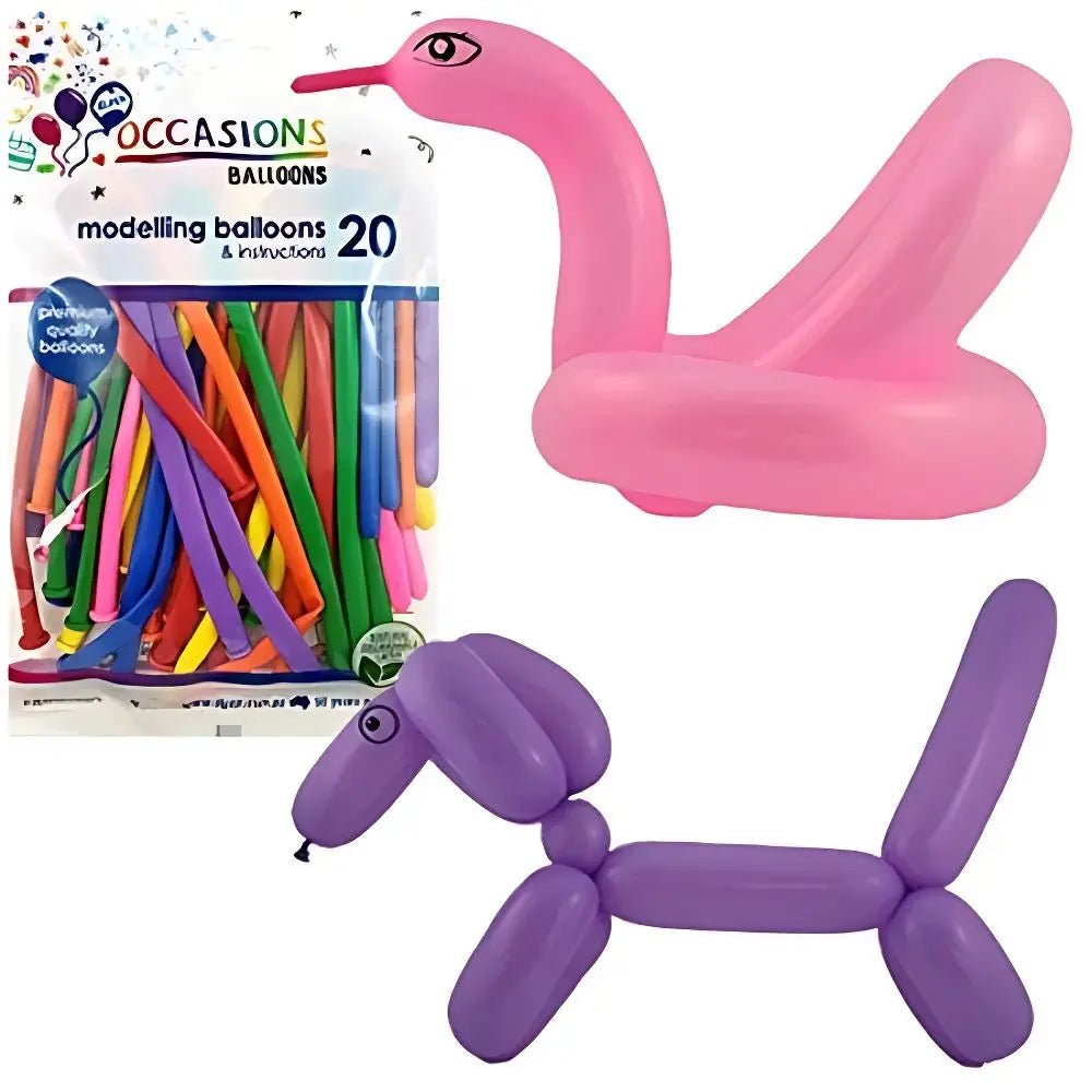 Assorted Modelling Latex Balloons 20pk Twist & Shape - NextParty