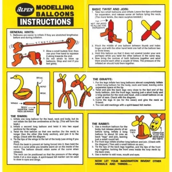 Assorted Modelling Latex Balloons 20pk Twist & Shape - NextParty