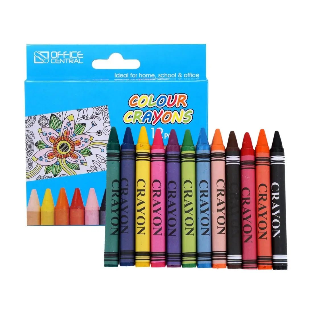 Crayons 9cm 12pk Assorted Colours - NextParty