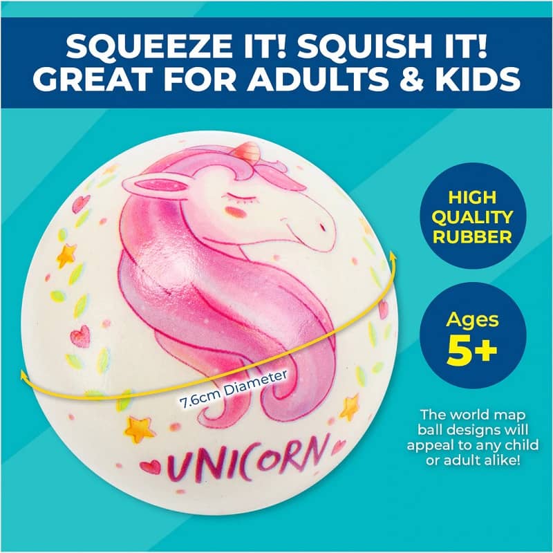 Cute Unicorn Stress Relief Balls 7.6CM 4pk - NextParty
