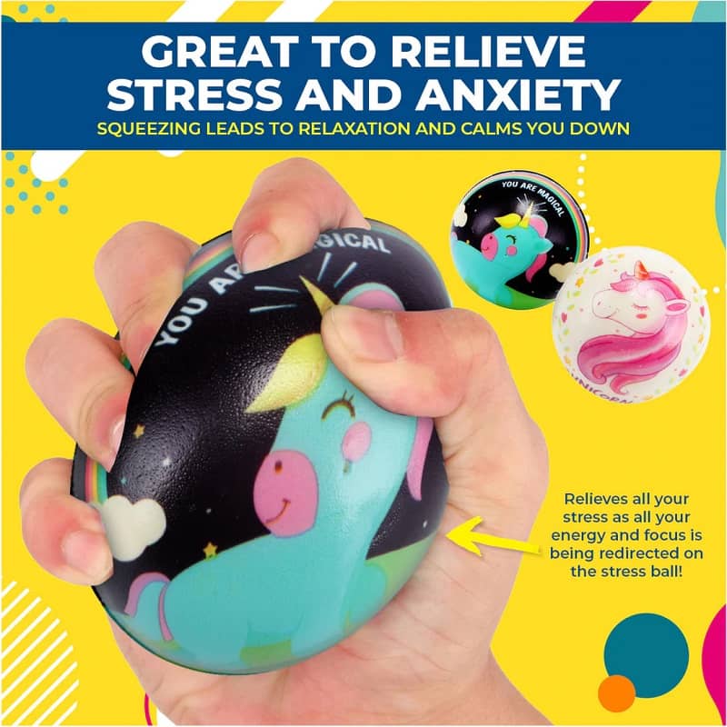 Cute Unicorn Stress Relief Balls 7.6CM 4pk - Party Owls