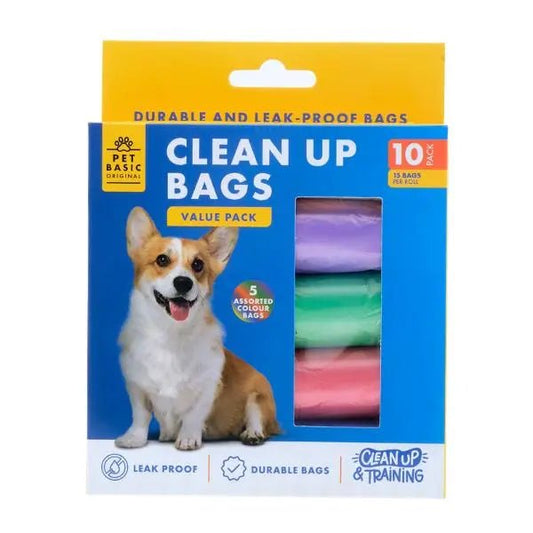 Dog Clean Up Refill Bags 150pcs (10 Rolls x 15pcs) - NextParty