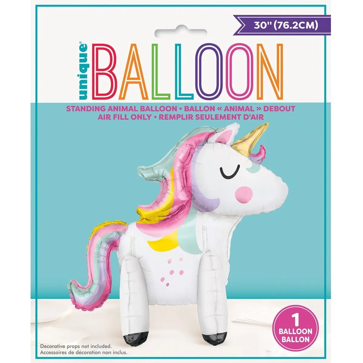 Giant Standing Unicorn Foil Balloon 76cm (30") - NextParty