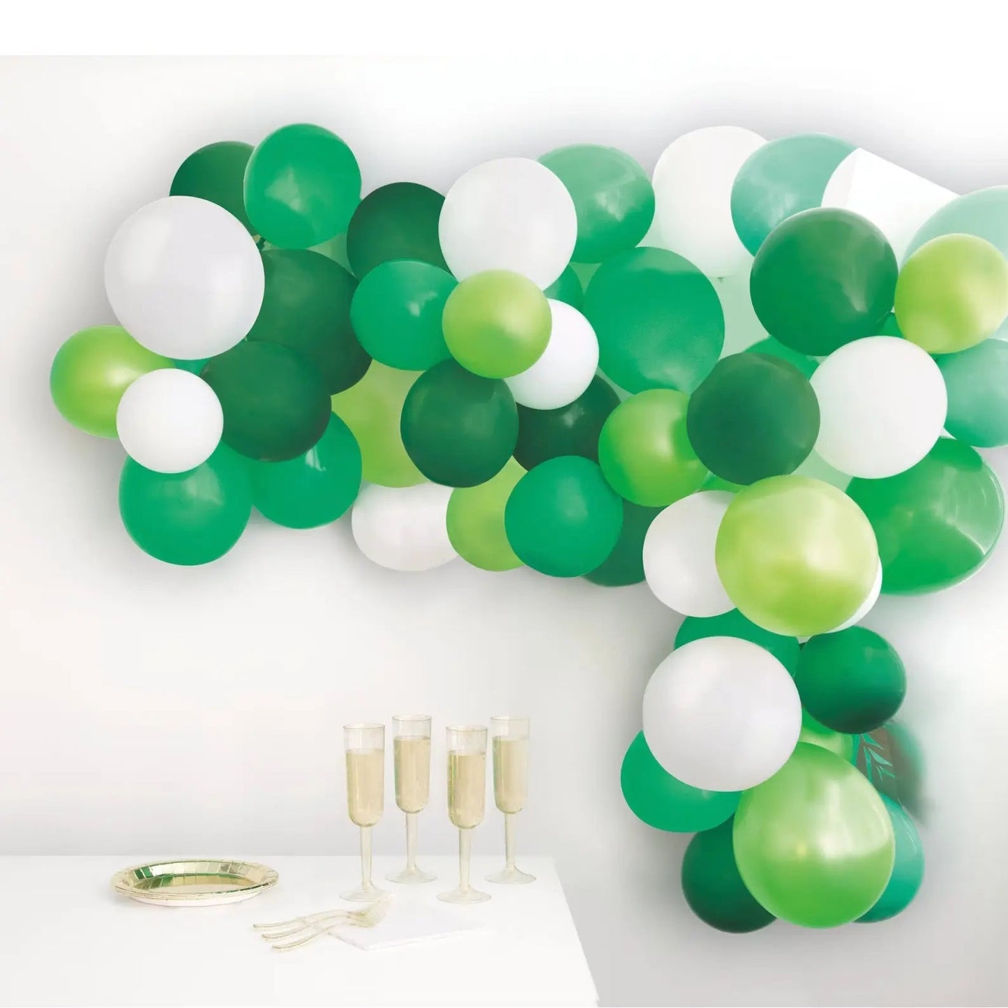 Green And White Balloon Garland Arch Kit 40pcs - NextParty