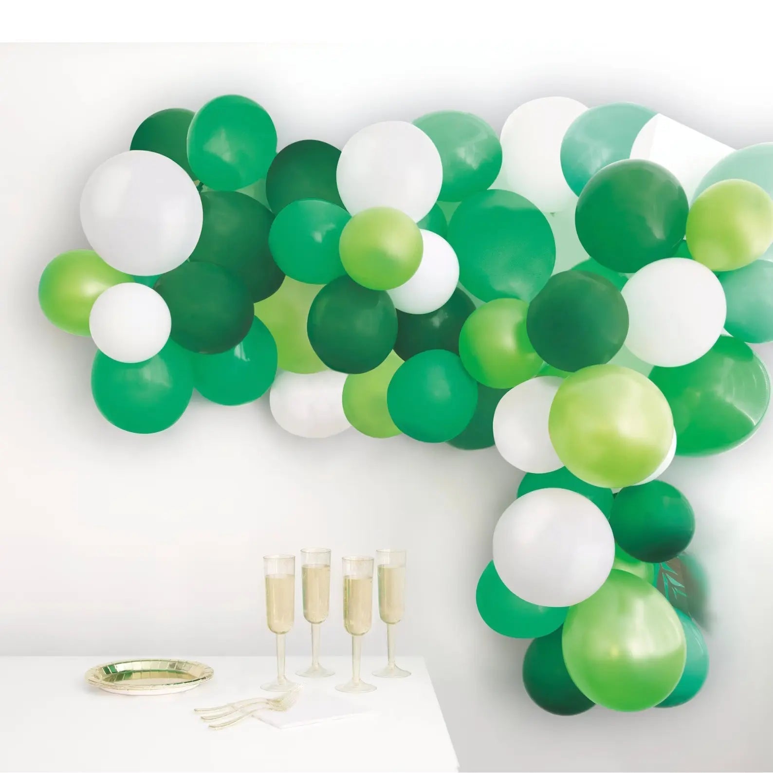 Green And White Balloon Garland Arch Kit 40pcs - NextParty