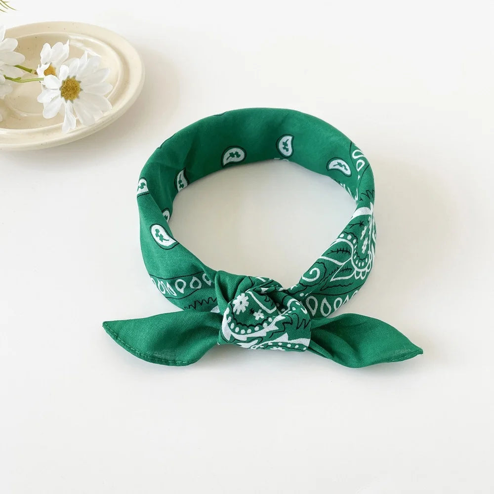 Green Paisley Bandana Head Wrap Neck Scarf Mask