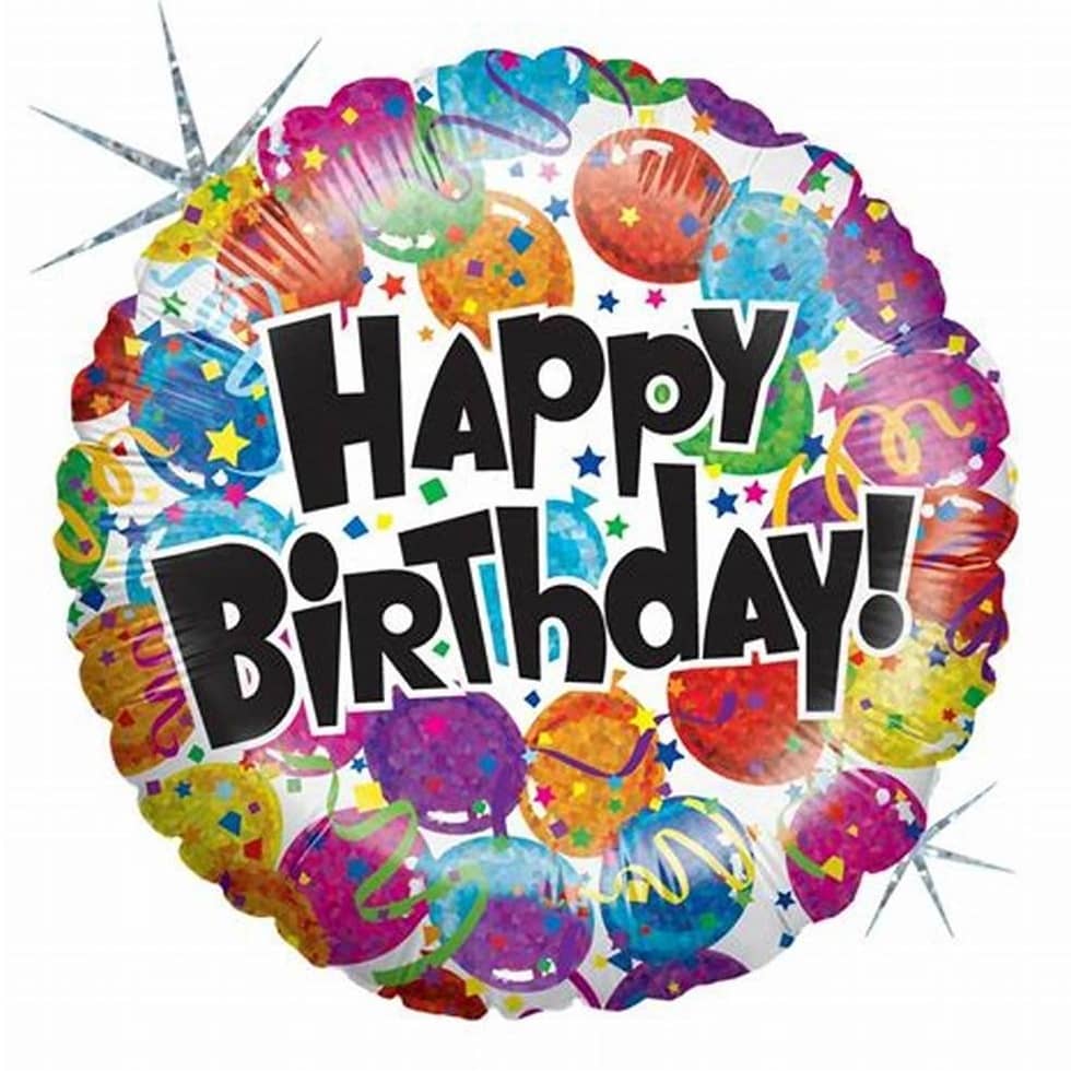 Happy Birthday Holographic Foil Balloon 45cm (18") - NextParty
