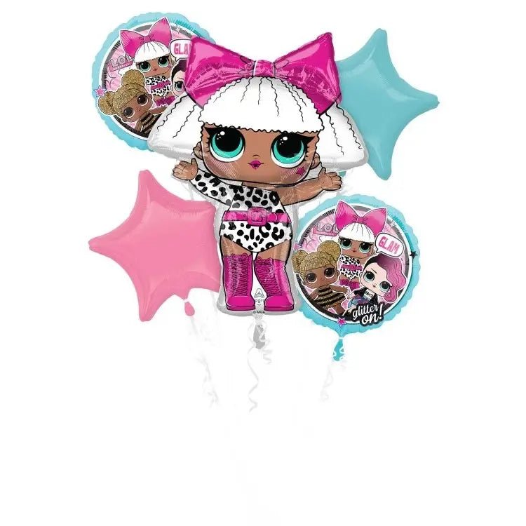 LOL Surprise Glam Foil Balloons Bouquet 5pk - NextParty