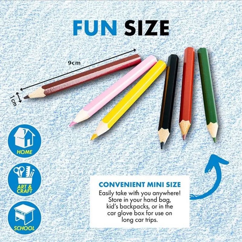Mini Colour Pencils 6pcs Assorted Colours - NextParty