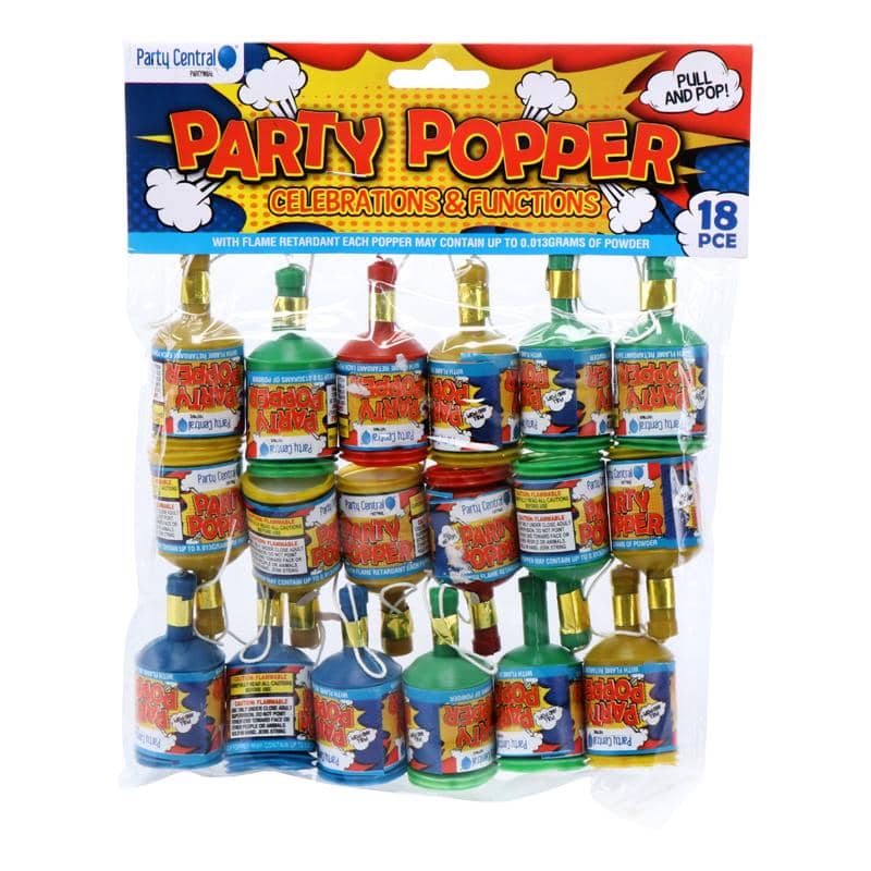 Mini Party Poper Mini Party Poppers 18pk Party Celebration - NextParty