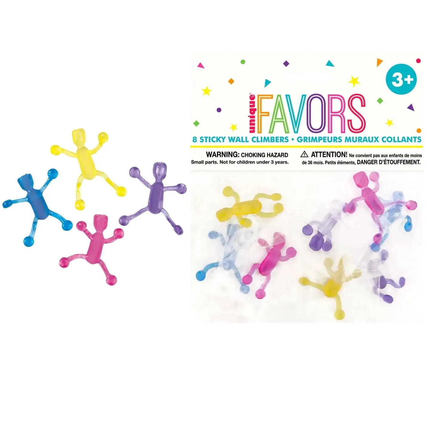 Mini Sticky Wall Climbers 8pk Party Favours - NextParty