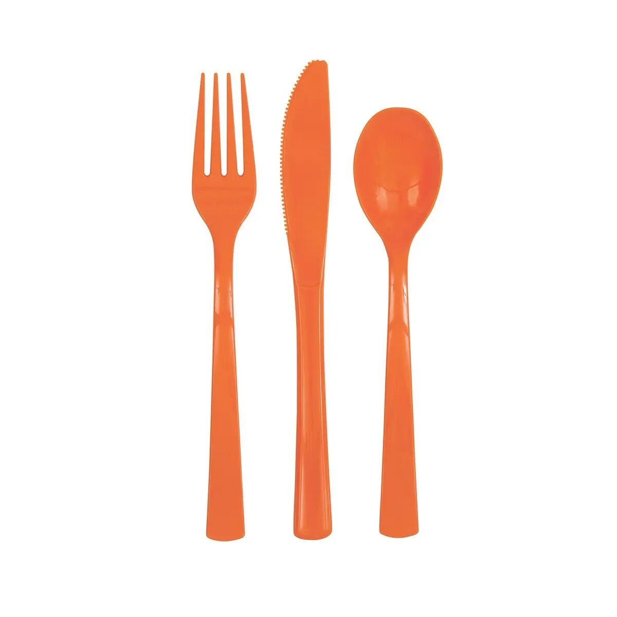 Orange Solid Colour Assorted Cutlery 18pk - NextParty