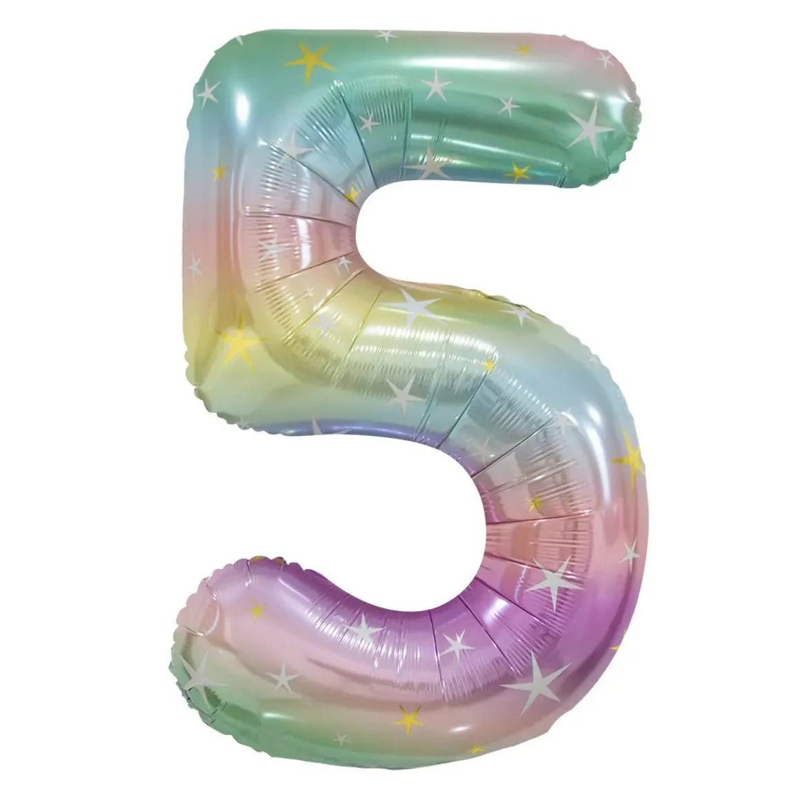 Pastel Rainbow Number 5 Giant Numeral Foil Balloon 86cm (34") - NextParty