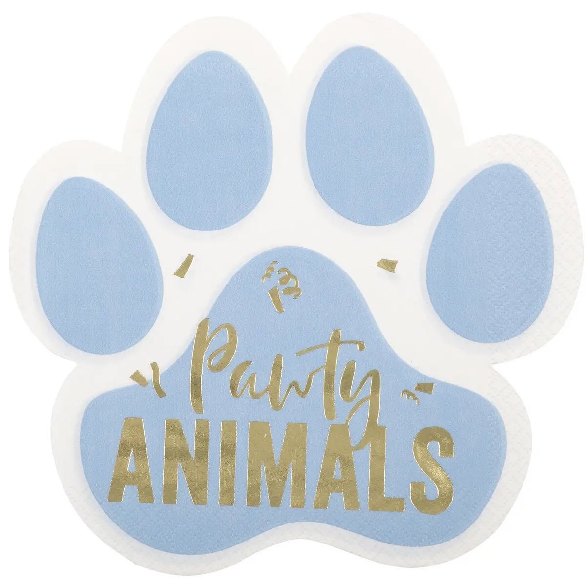 Pawty Animal Lunch Napkins 16pk Paw Shaped - NextParty