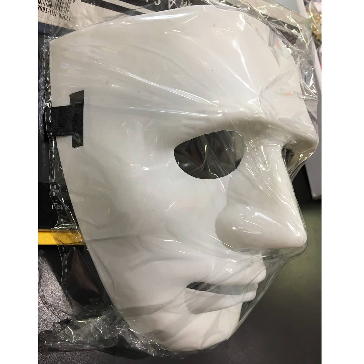 Plain White Full Face Plastic Mask - NextParty
