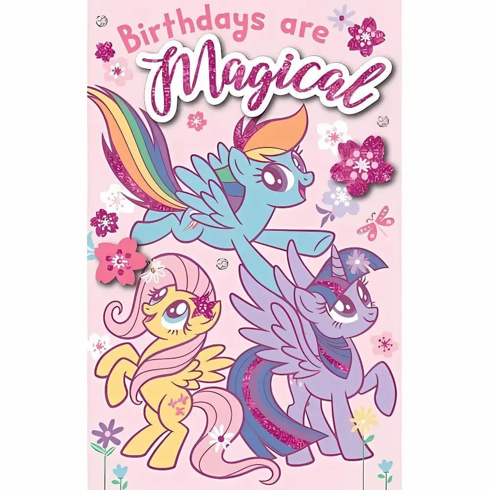 Premium My Little Pony Birthday Card 12.5cm x 20cm With Pink Envelope - NextParty