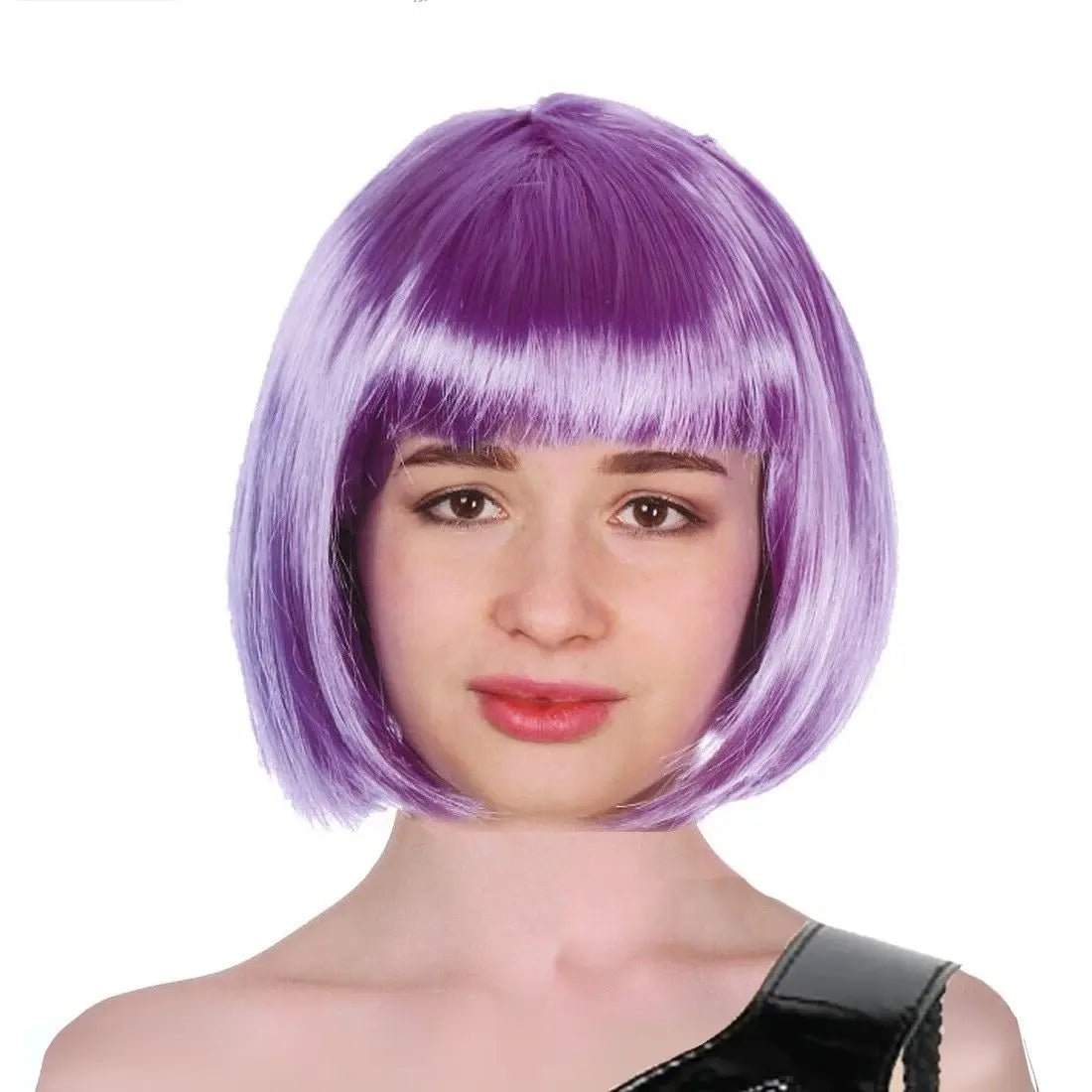 Purple Short BOB Wig With Fringe - NextParty