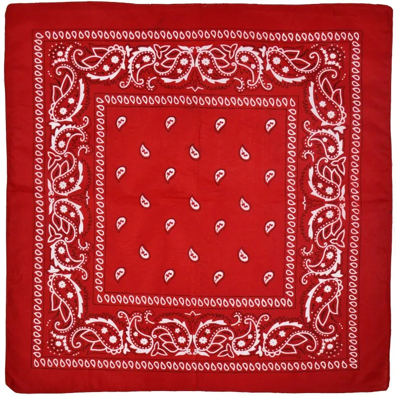 Red Paisley Bandana Head Wrap Neck Scarf Mask
