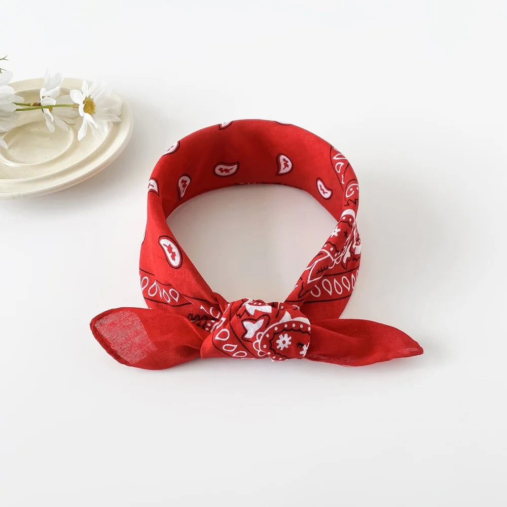 Red Paisley Bandana Head Wrap Neck Scarf Mask