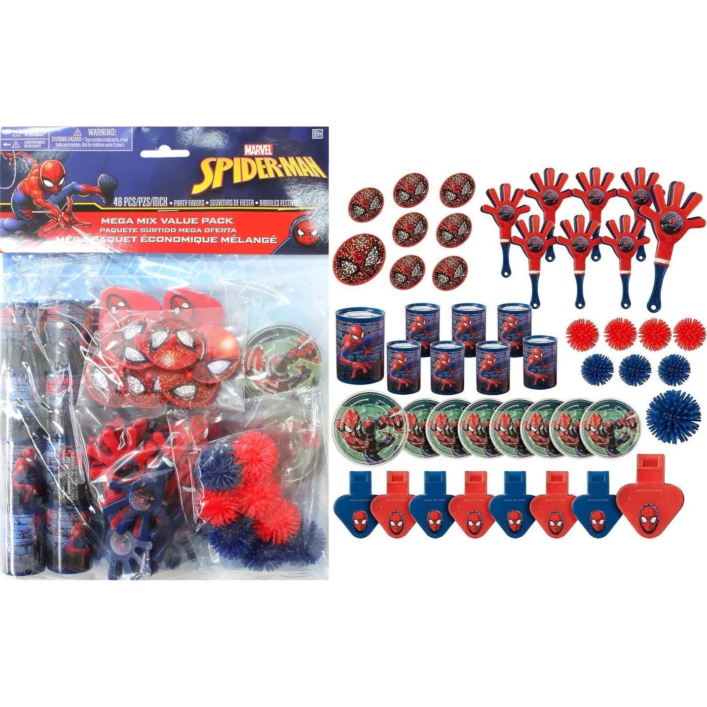 Spider - Man Mega Mix Favours 48pcs Value Pack - NextParty