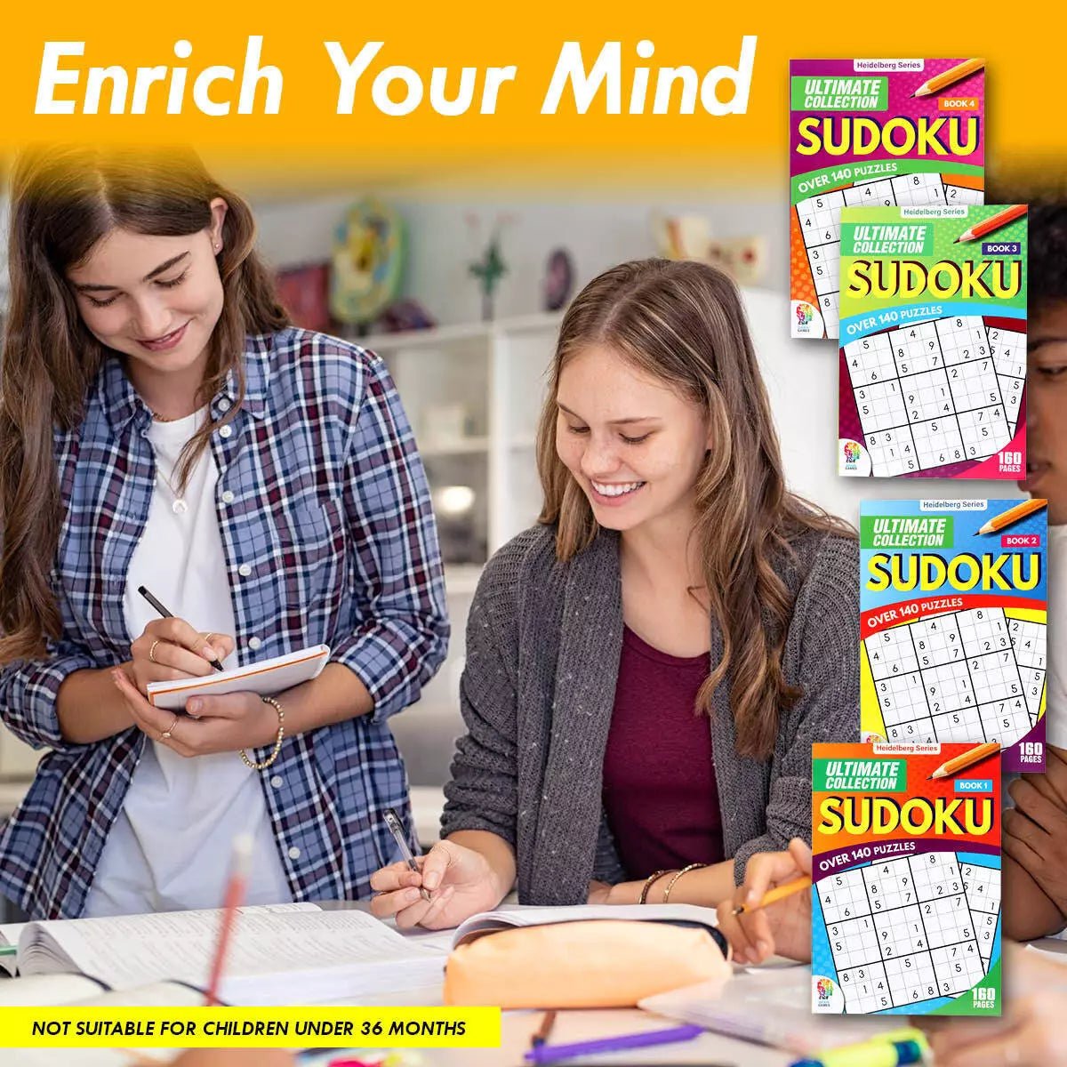 Sudoku Puzzle Books 4pk A5 160 - Page Large Print - NextParty