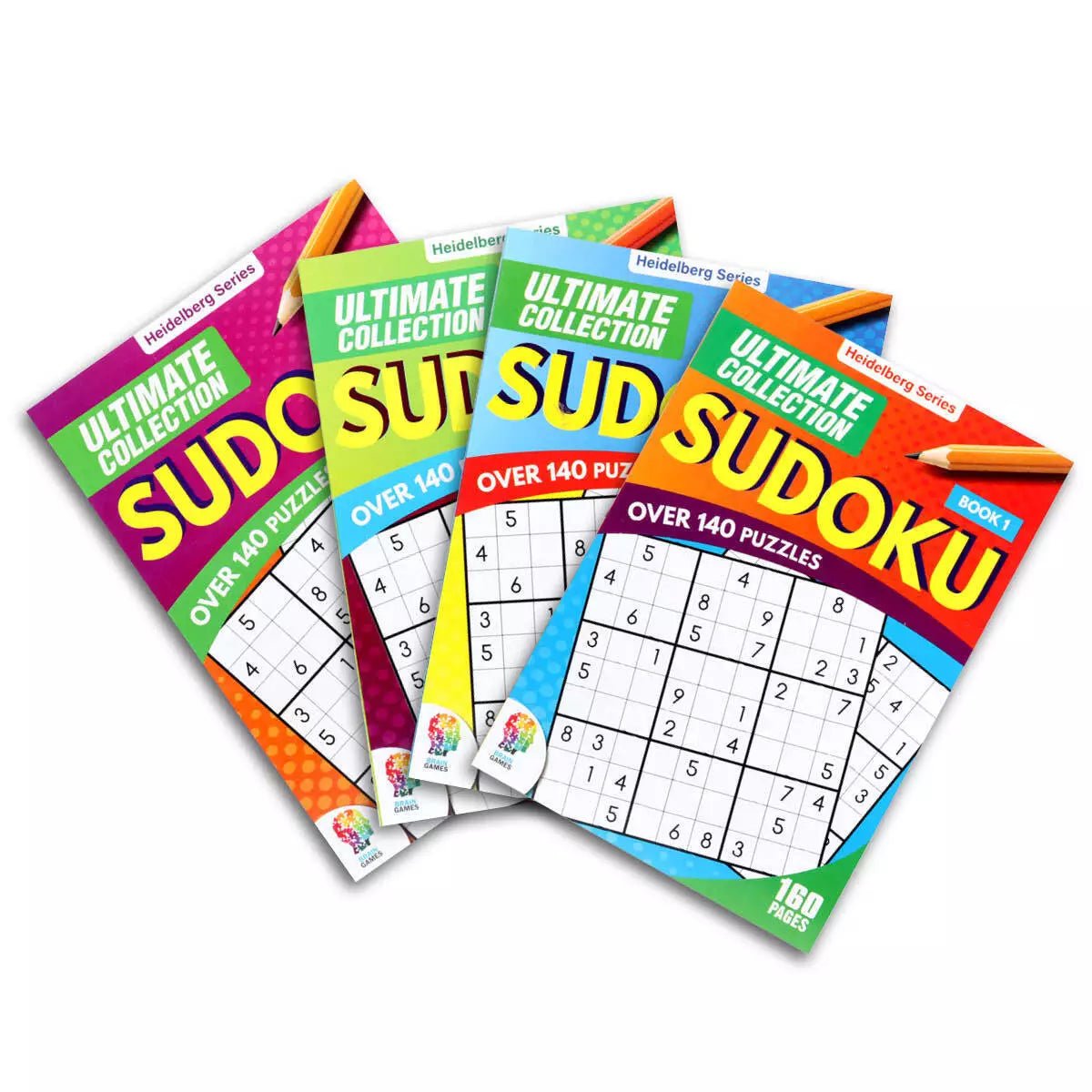 Sudoku Puzzle Books 4pk A5 160 - Page Large Print - NextParty