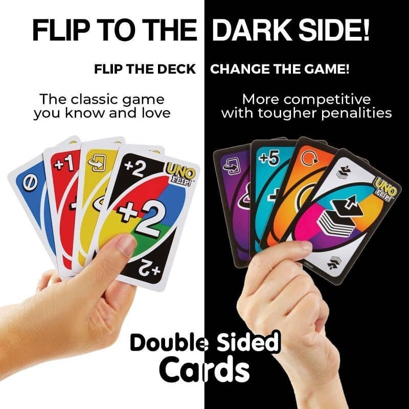 UNO Flip! Cards Double Side Playing Cards - Turn Over - NextParty
