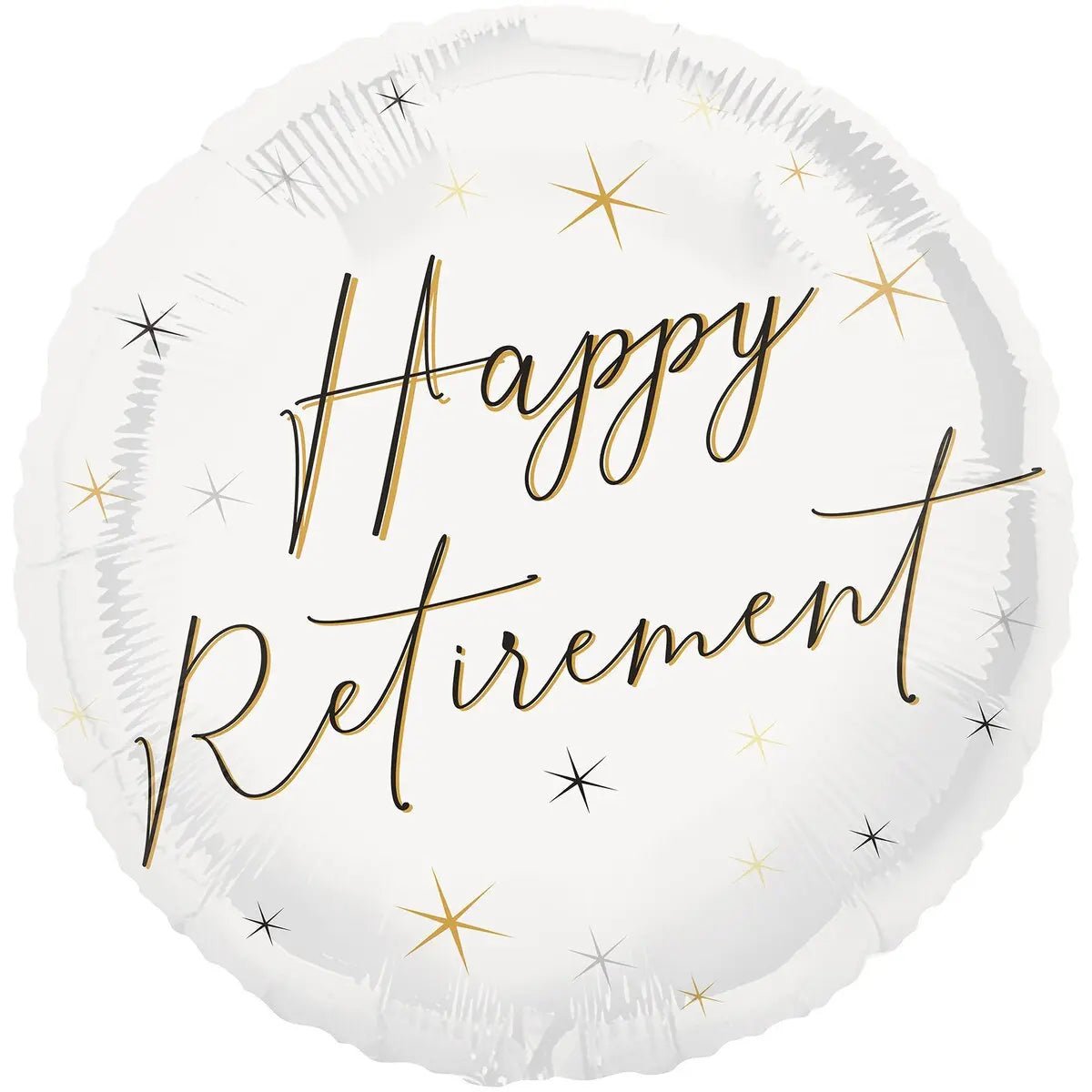 White Happy Retirement Foil Balloon 45cm (18") - NextParty