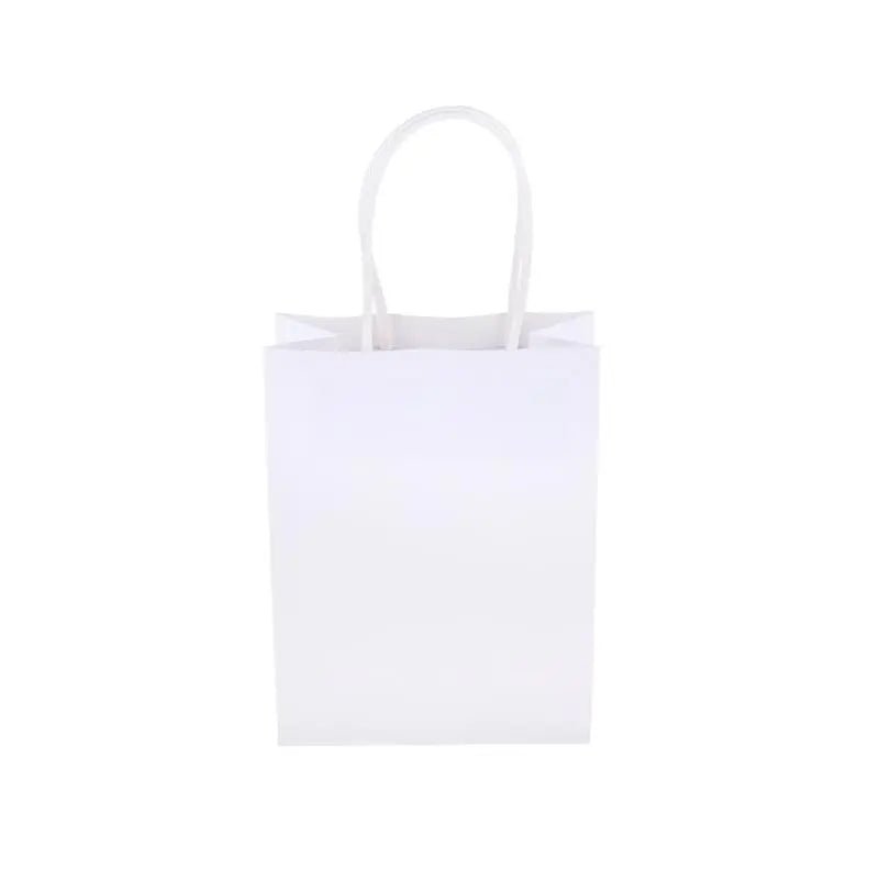 White Kraft Paper Party Bags 3pk 15cm x 12cm x 6cm - NextParty