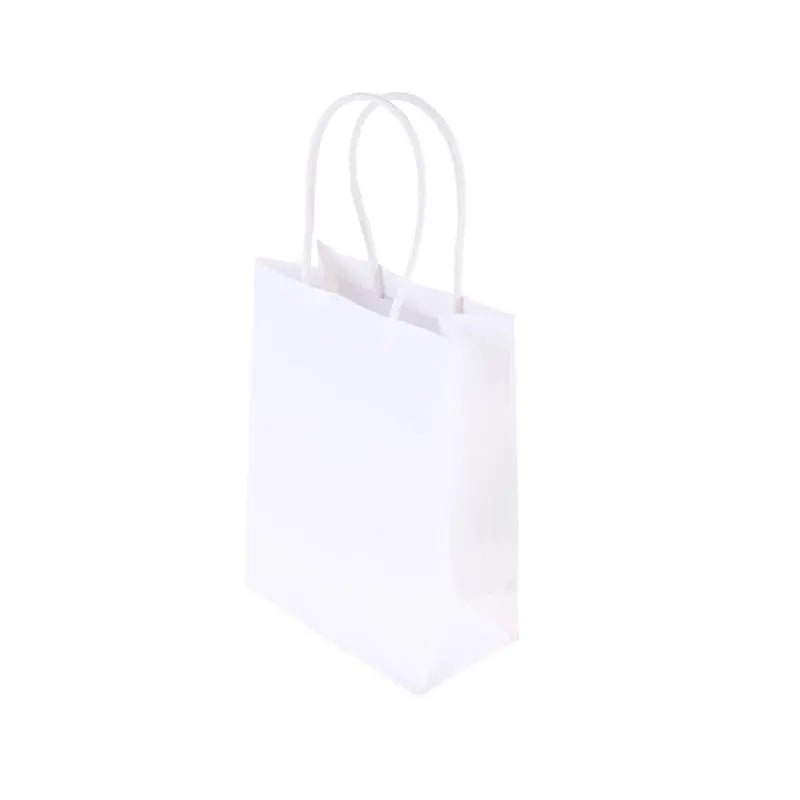 White Kraft Paper Party Bags 3pk 15cm x 12cm x 6cm - NextParty