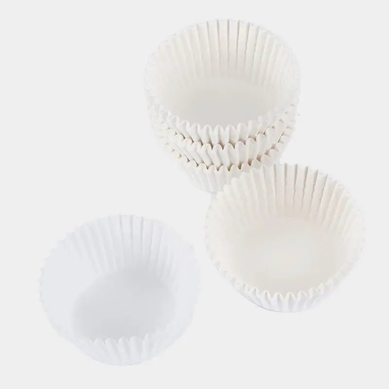 White Muffin Cases 100pcs Cupcake Baking Cups Paper Liners - NextParty