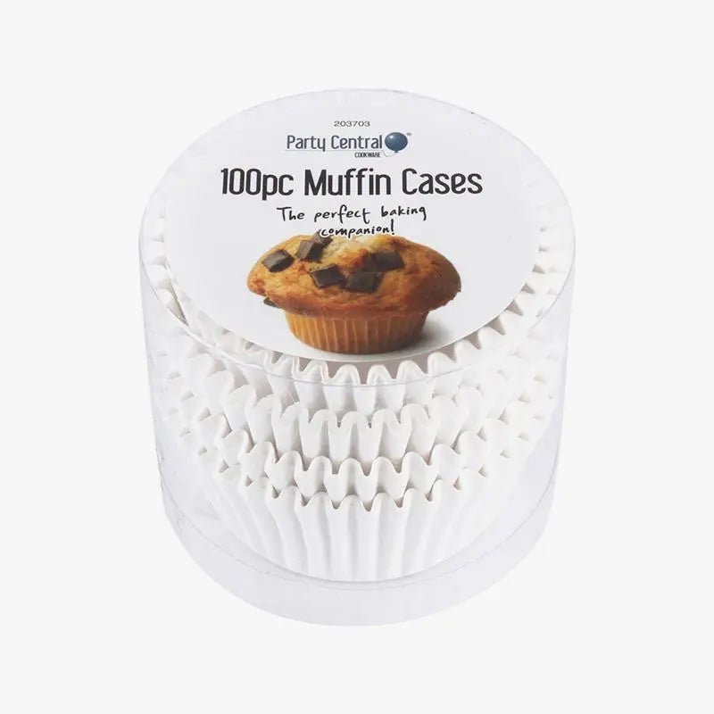 White Muffin Cases 100pcs Cupcake Baking Cups Paper Liners - NextParty