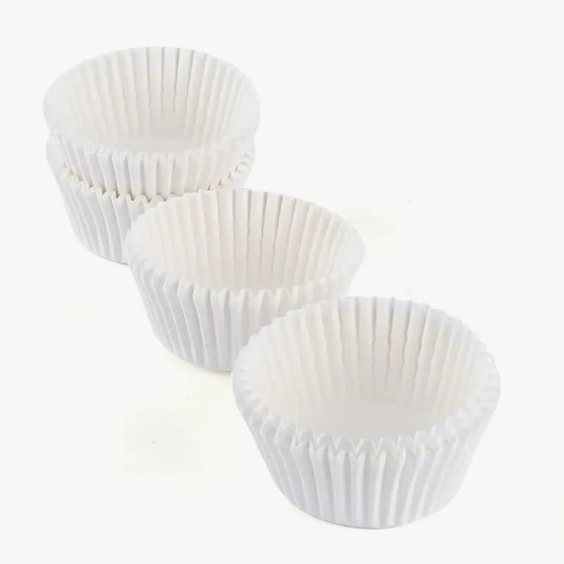 White Muffin Cases 100pcs Cupcake Baking Cups Paper Liners - NextParty