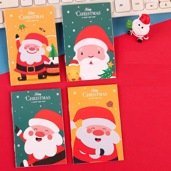 6 Mini Christmas Notebooks 16-Page 7cm x 10.5cm (Assorted)